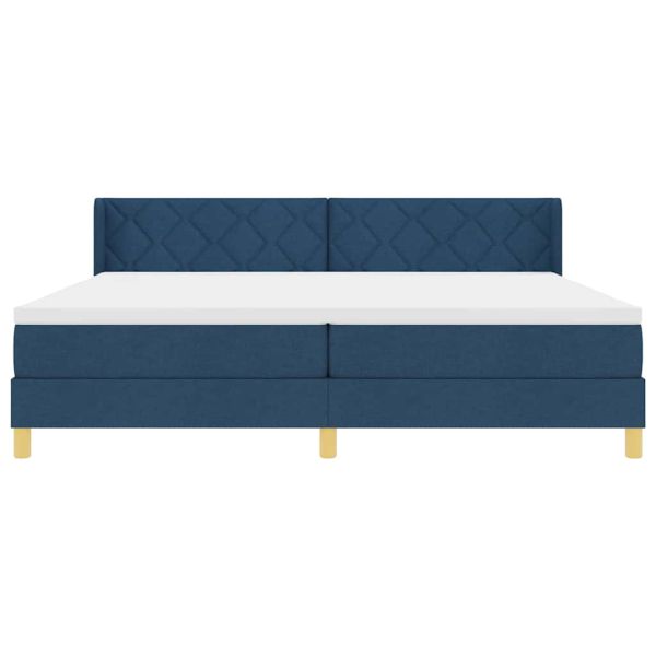 Легло с пружинирана основа Синьо 200 x 200 cm Полиестер