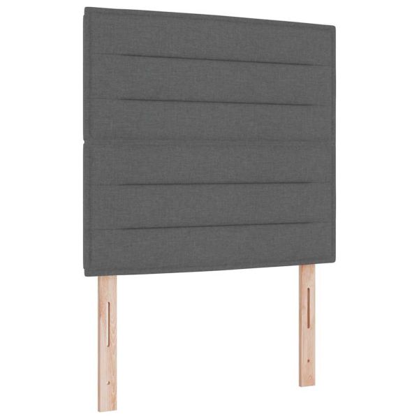 Легло с пружинирана основа Тъмен сив 200 x 100 cm текстил