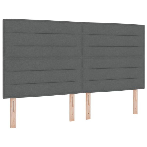 Легло с пружинирана основа Тъмен сив 200 x 200 cm текстил