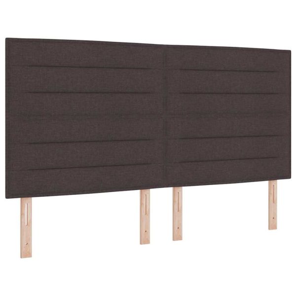 Легло с пружинирана основа Тъмен кафяв 200 x 200 cm текстил