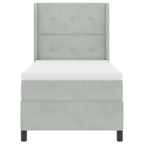 Легло с пружинирана основа Светлосиво 80 x 200 cm Кадифе