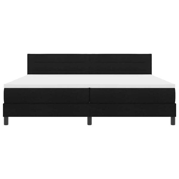 Легло с пружинирана основа с матрак Черно 200 x 200 cm текстил