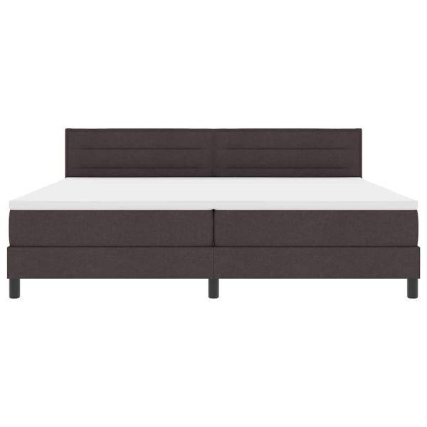 Легло с пружинирана основа Тъмен кафяв 200 x 200 cm текстил