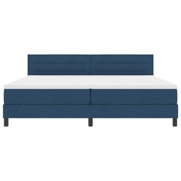 Легло с пружинирана основа с матрак Синьо 200 x 200 cm текстил