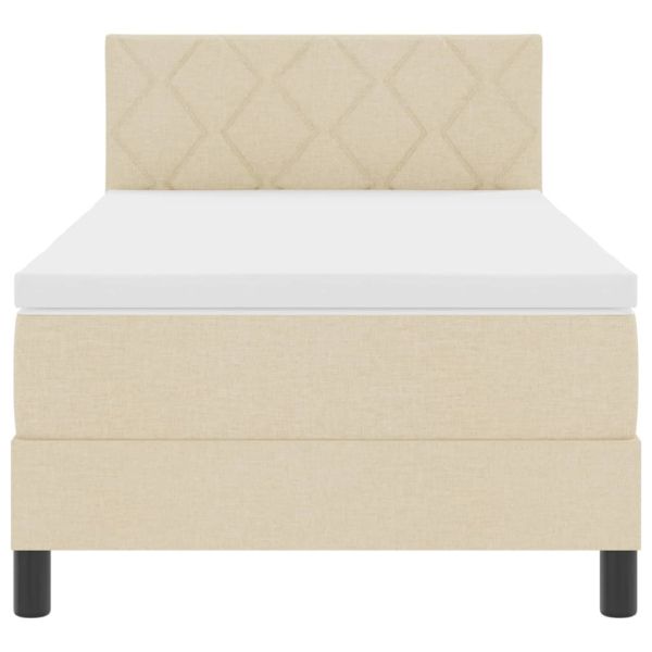 Легло с пружинирана основа с матрак Крем 90 x 200 cm текстил