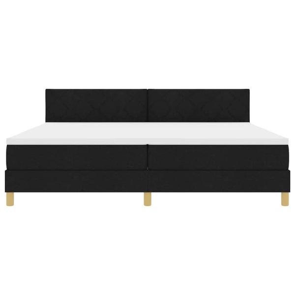 LED кутия за пружини с легло с LED Черно 200 x 200 cm текстил