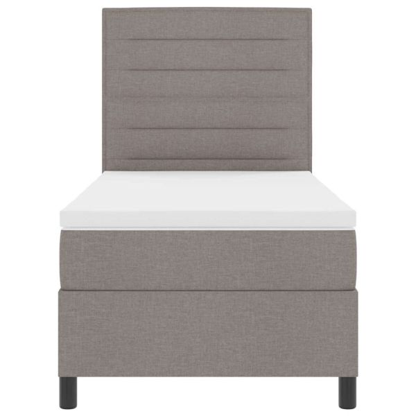 Легло с пружинирана основа с матрак Таупе 100 x 200 cm текстил