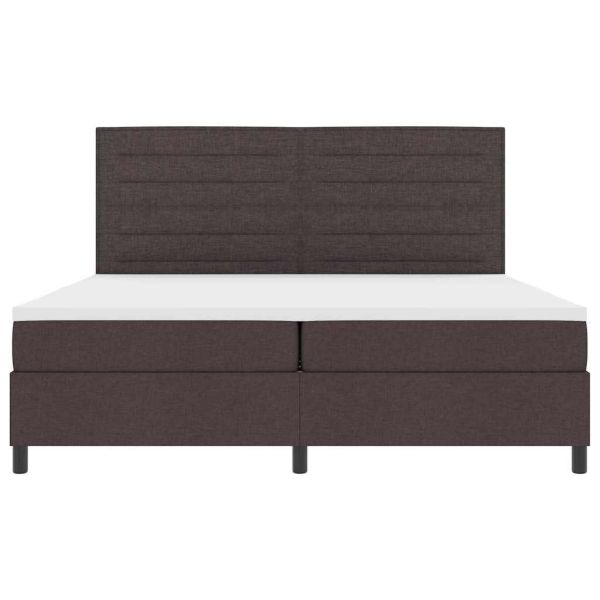 Легло с пружинирана основа Тъмнокафяв 200 x 200 cm текстил