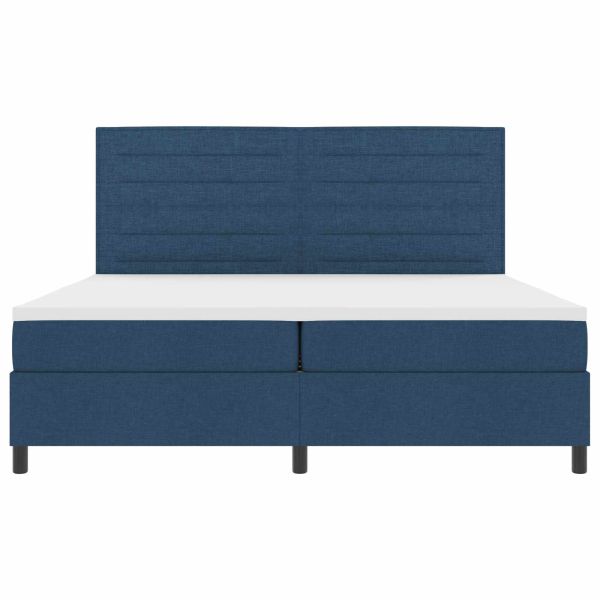 Легло с пружинирана основа с матрак Синьо 200 x 200 cm текстил