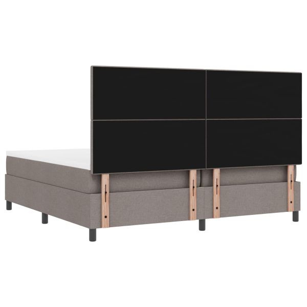 Легло с пружинирана основа с матрак Таупе 200 x 200 cm текстил