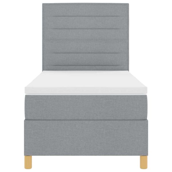 LED кутия за пружини с легло Светлосиво 90 x 190 cm текстил