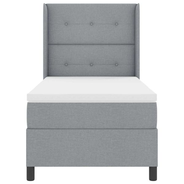 LED кутия за пружини с легло Светлосиво 90 x 190 cm текстил