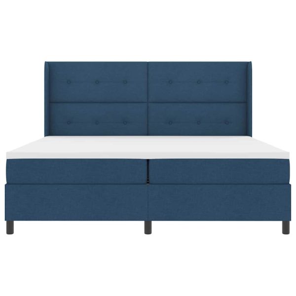 LED кутия за пружини с легло Синьо 200 x 200 cm текстил