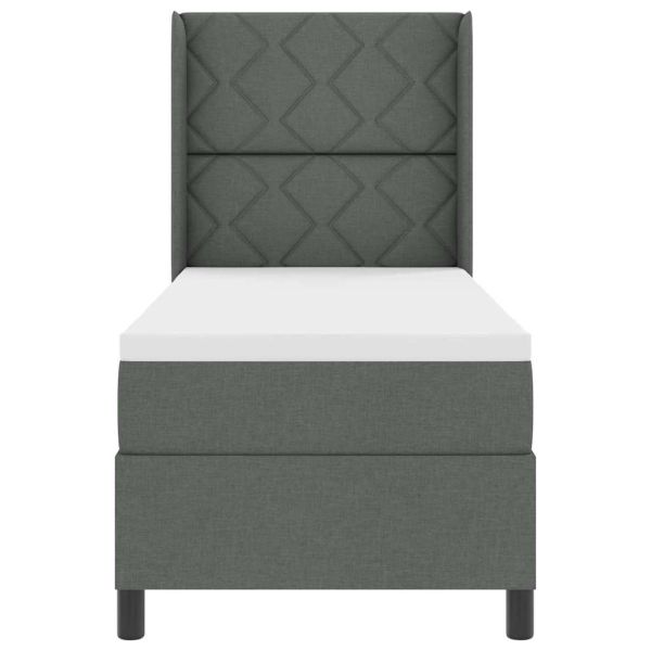 LED кутия за пружини с легло Тъмен сив 80 x 200 cm текстил