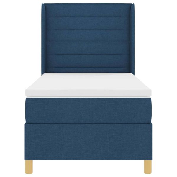 Легло с пружинирана основа с матрак Синьо 90 x 200 cm текстил