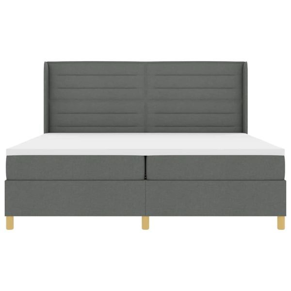 Легло с пружинирана основа с матрак Сив 140 x 200 cm текстил