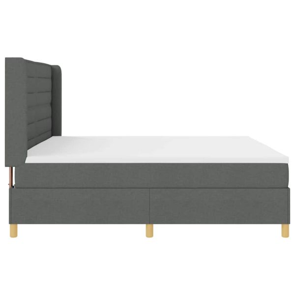 Легло с пружинирана основа с матрак Сив 140 x 200 cm текстил