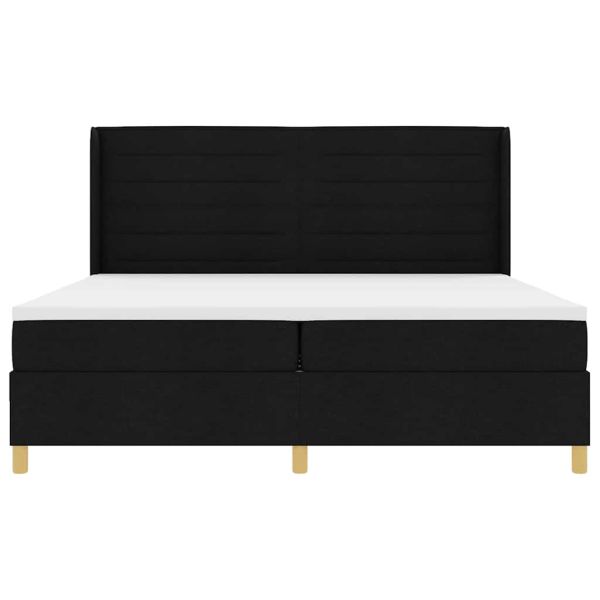 Легло с пружинирана основа с матрак Черно 140 x 200 cm текстил