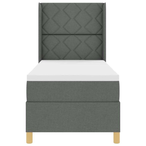 Легло с пружинирана основа с матрак Сив 140 x 200 cm текстил