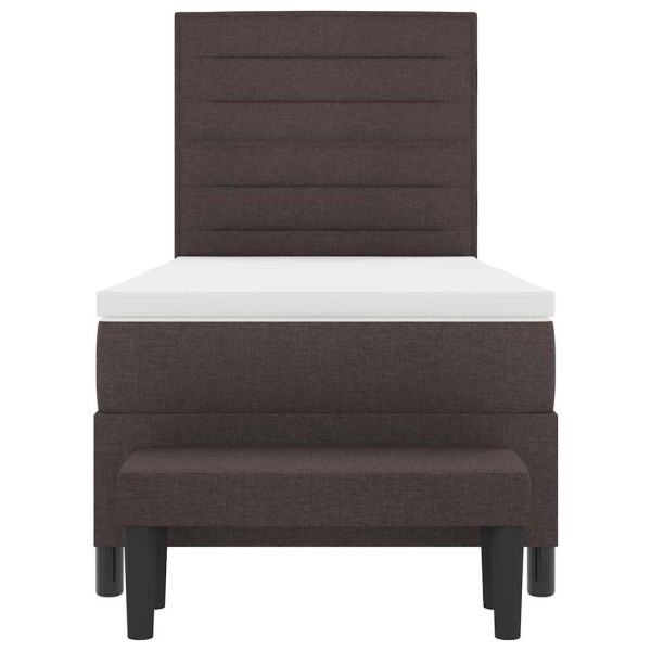 Легло с пружинирана основа Тъмен кафяв 100 x 200 cm текстил