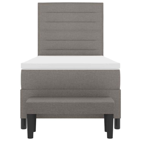 Легло с пружинирана основа с матрак Таупе 100 x 200 cm текстил