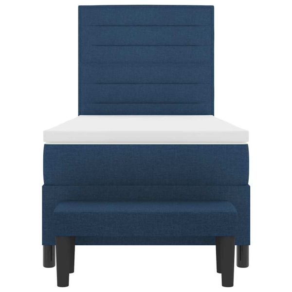 Легло с пружинирана основа с матрак Синьо 100 x 200 cm текстил