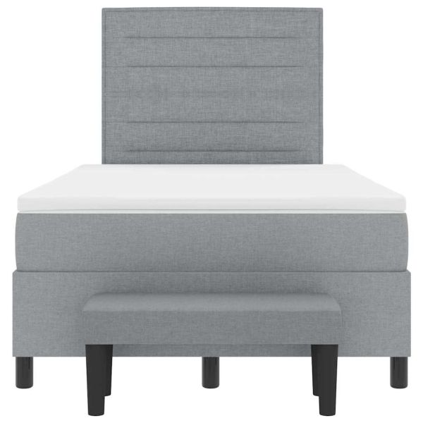 Легло с пружинирана основа Светлосиво 120 x 200 cm текстил