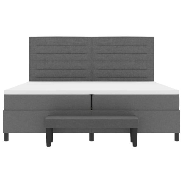 Легло с пружинирана основа Тъмен сив 200 x 200 cm текстил