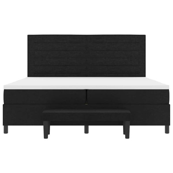 Легло с пружинирана основа с матрак Черно 200 x 200 cm текстил