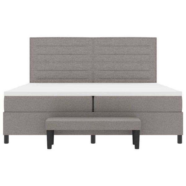 Легло с пружинирана основа с матрак Таупе 200 x 200 cm текстил