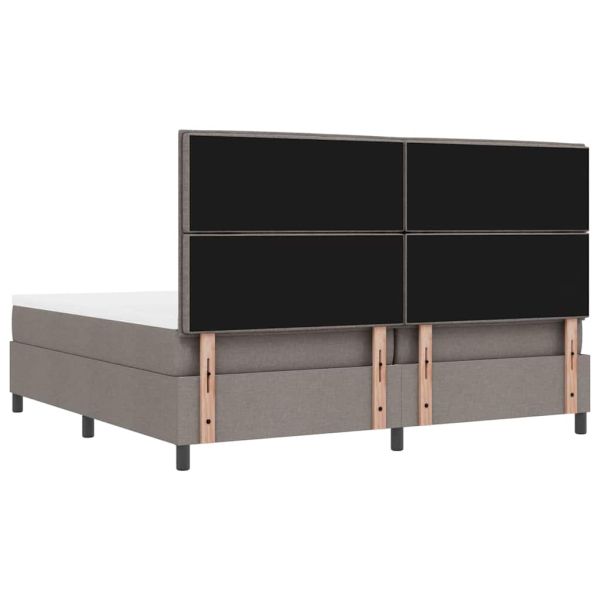 Легло с пружинирана основа с матрак Таупе 200 x 200 cm текстил