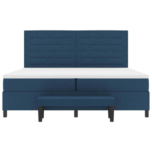 Легло с пружинирана основа с матрак Синьо 200 x 200 cm текстил