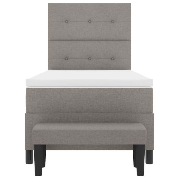 Легло с пружинирана основа с матрак Таупе 90 x 200 cm текстил