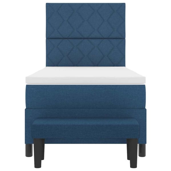 Легло с пружинирана основа с матрак Синьо 100 x 200 cm текстил