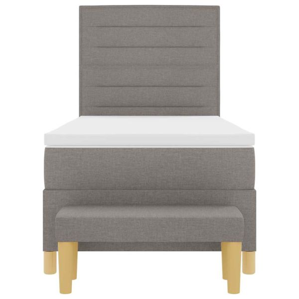 Легло с пружинирана основа с матрак Таупе 90 x 200 cm текстил