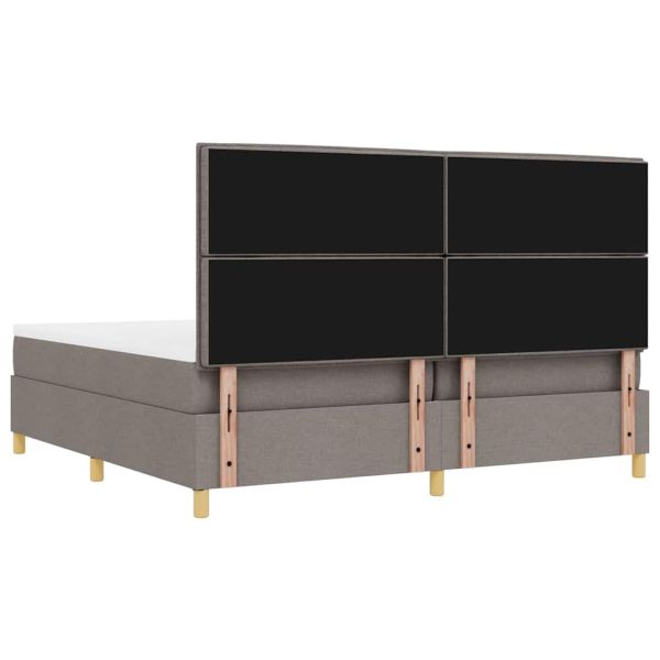 Легло с пружинирана основа с матрак Таупе 200 x 200 cm текстил