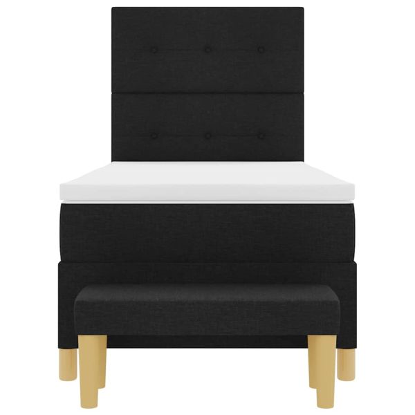 Легло с пружинирана основа с матрак Черно 80 x 200 cm текстил