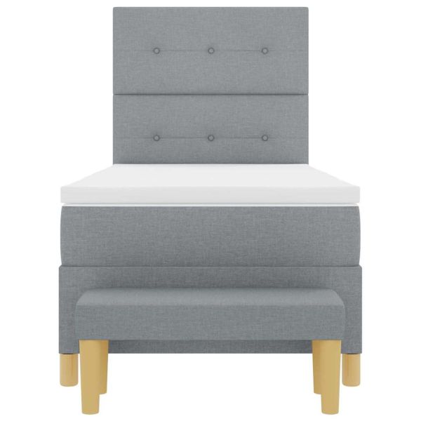 Легло с пружинирана основа Светлосиво 90 x 190 cm текстил