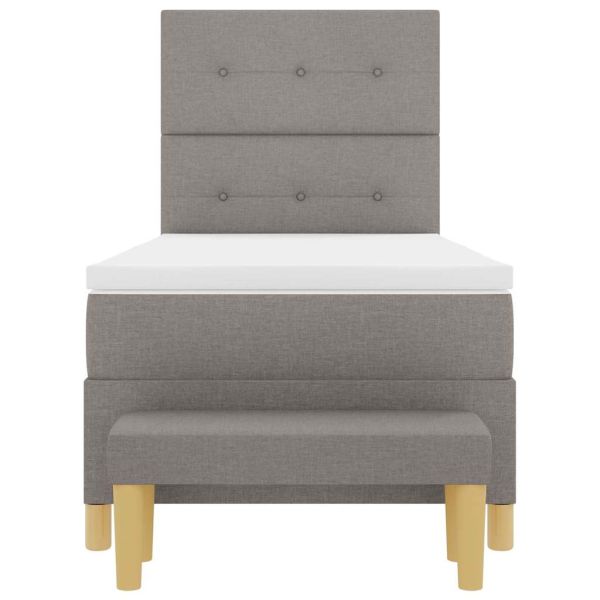 Легло с пружинирана основа с матрак Таупе 90 x 200 cm текстил