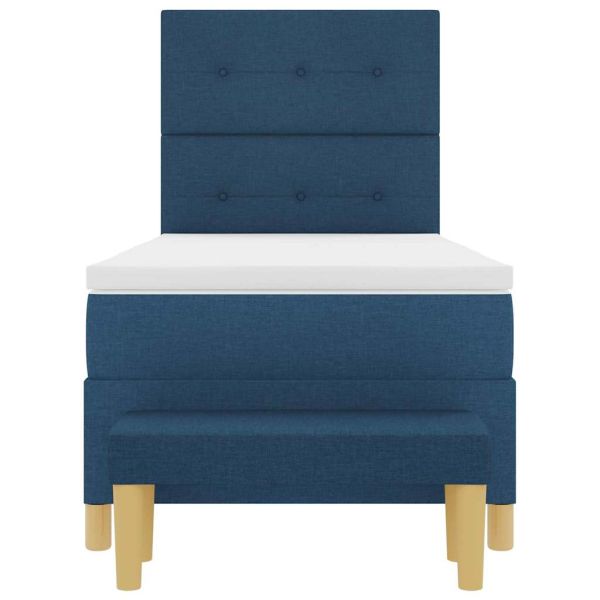 Легло с пружинирана основа с матрак Синьо 100 x 200 cm текстил