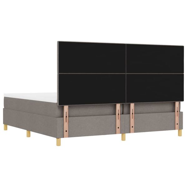 Легло с пружинирана основа с матрак Таупе 200 x 200 cm текстил