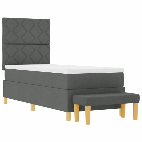 Легло с пружинирана основа Тъмносив 80 x 200 cm текстил