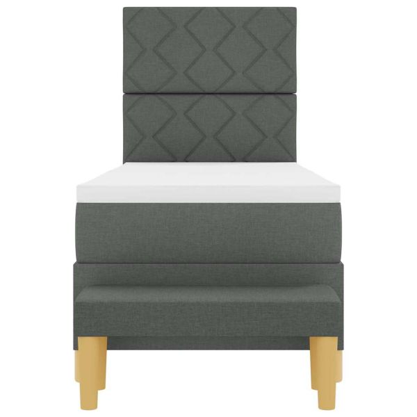 Легло с пружинирана основа Тъмносив 80 x 200 cm текстил