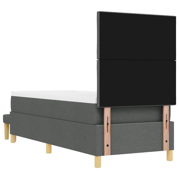 Легло с пружинирана основа Тъмносив 80 x 200 cm текстил