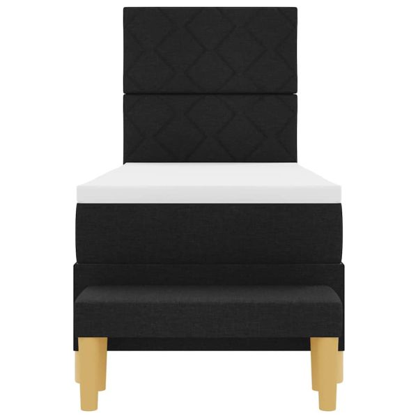 Легло с пружинирана основа с матрак Черно 80 x 200 cm текстил