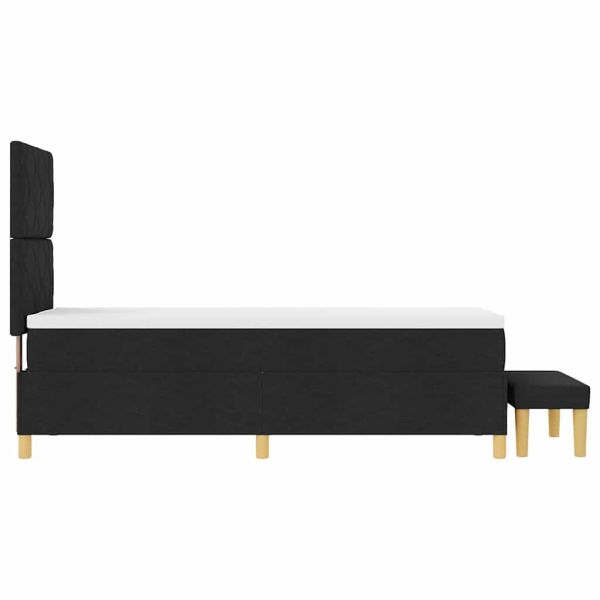 Легло с пружинирана основа с матрак Черно 80 x 200 cm текстил