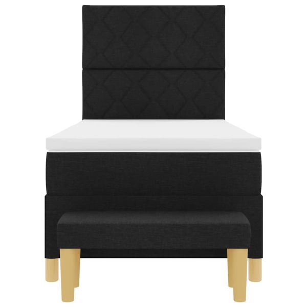 Легло с пружинирана основа с матрак Черно 100 x 200 cm текстил