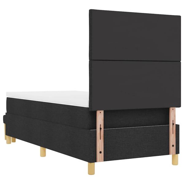 Легло с пружинирана основа с матрак Черно 100 x 200 cm текстил