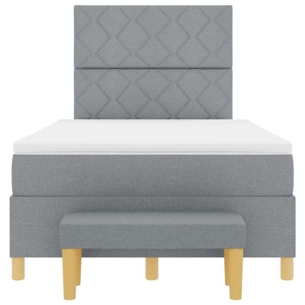 Легло с пружинирана основа Светлосиво 120 x 200 cm текстил