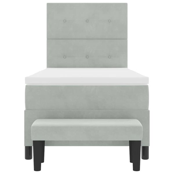 Легло с пружинирана основа Светлосиво 80 x 200 cm Кадифе